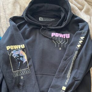 Powfu Black Graphic Hoodie - Men's Pullover Sweater